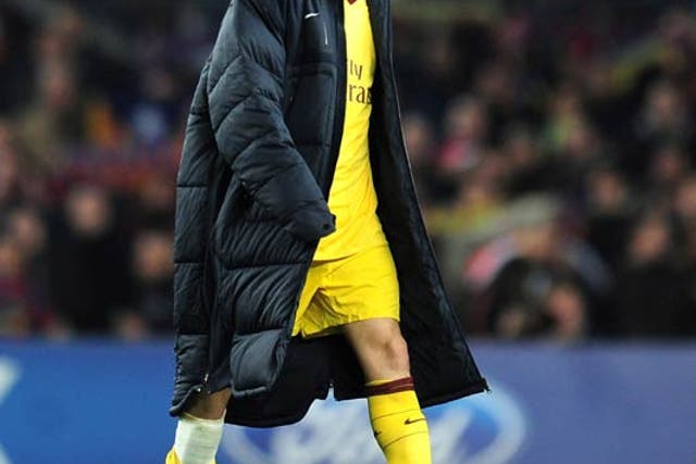 Captain Cesc Fabregas pictured after the defeat to Barcelona last week