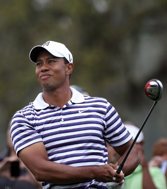 Woods opened with an over-par score yesterday