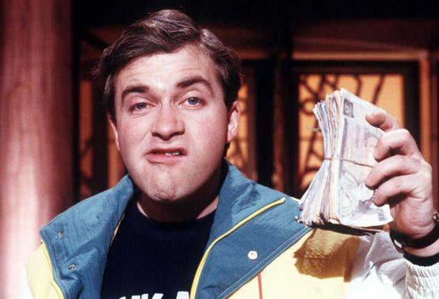 Harry Enfield’s Loadsamoney character: cash matters when it comes to education, health and housing (