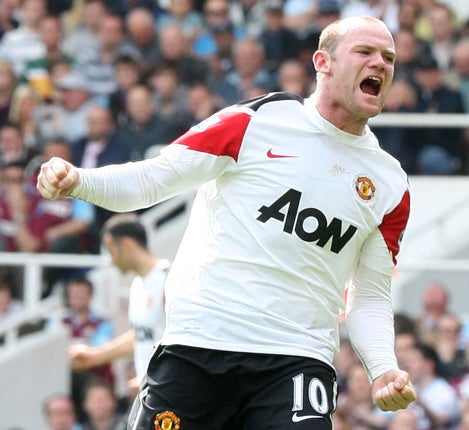 Rooney swore into a camera after scoring his third goal