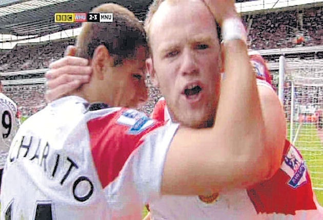 Rooney swore into the camera after completing a hat-trick against West Ham