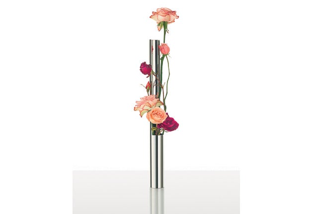 {1} FLOWER TUBE<br/>
This sleek, minimalist design
lets the flowers do the talking. The stainless steel finish provides the perfect reflective backdrop for all those bright spring blooms.
<br/>£119, alessi.co.uk