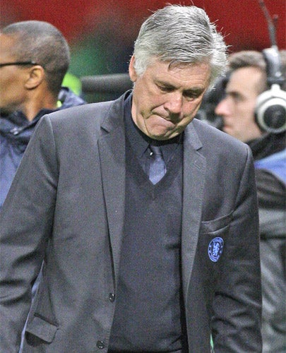 Ancelotti suffered his fourth defeat of the season to United