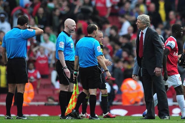 Wenger was furious at full-time on Sunday