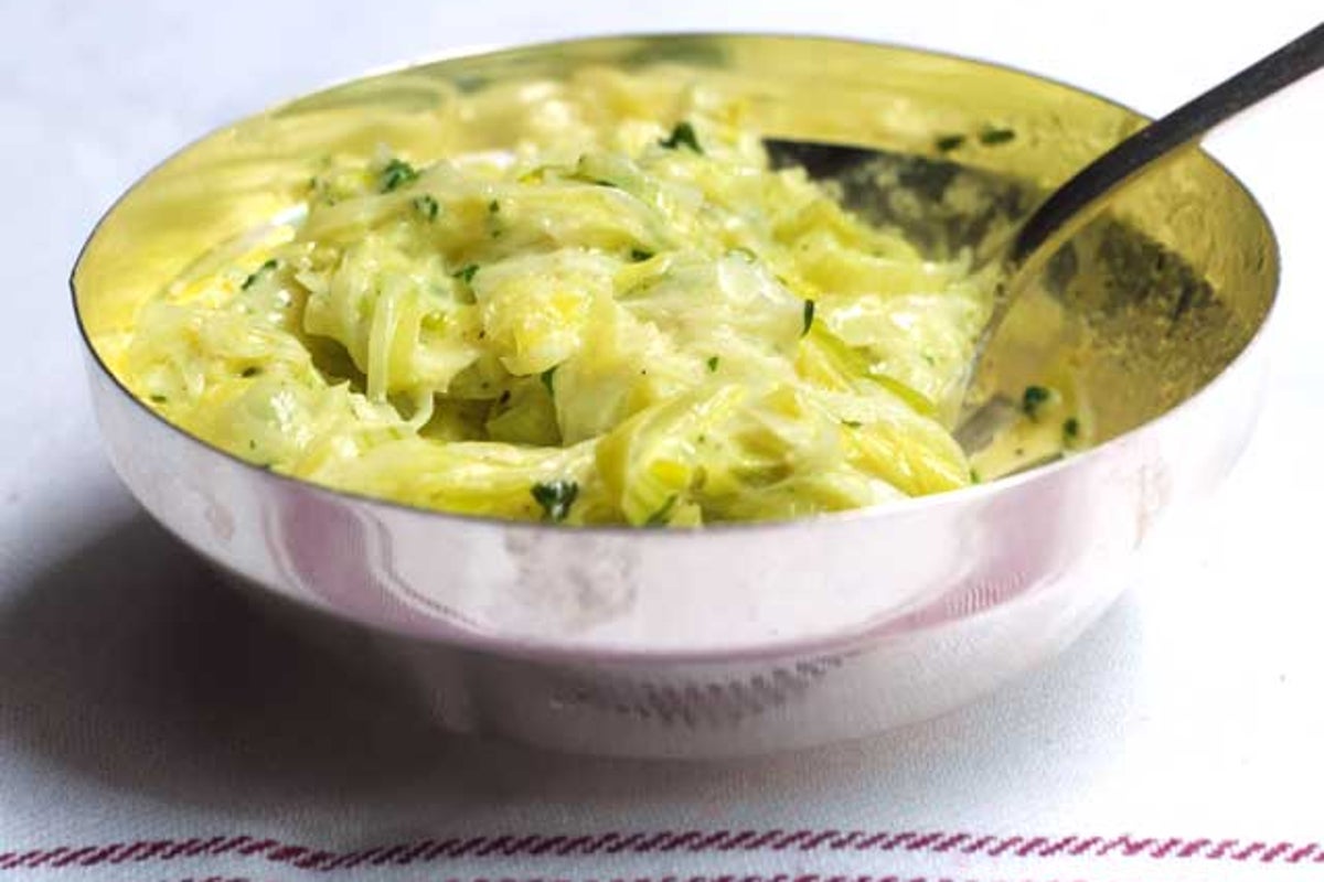Creamed spring leeks with Cheddar | The Independent | The Independent