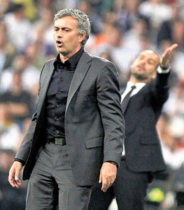 Mourinho was sent to the stands in the first-leg of the Champions League