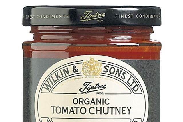 (1). ORGANIC TOMATO CHUTNEY<br/>
A seriously sophisticated chutney from the 126-year-old foodie firm Wilkin & Sons. As well as a slight bitter edge, it?s rich in umami flavours from the salted tomatoes and, best of all, it costs less than £2.<br/>
1.75, t