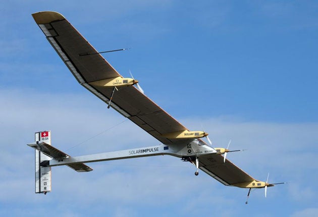 Solar-powered plane takes off | The Independent | The Independent