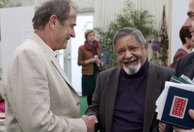 Naipaul ended a 15-year-old public feud with Paul Theroux at the Hay festival in 2011