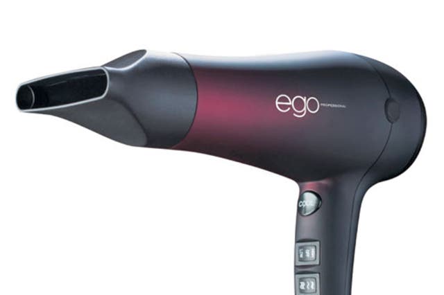 (1). EGO PROFESSIONAL ALTER EGO<br/>
No fewer than eight heat and speed settings makes this ergonomic dryer the ultimate in efficiency and luxury. It's also surprisingly light and has a 10ft cord (handy for bathrooms with no plugs near the mirror).<br/>
£