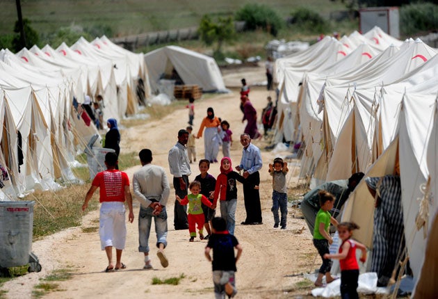 Syrian refugees at a camp in Turkey
