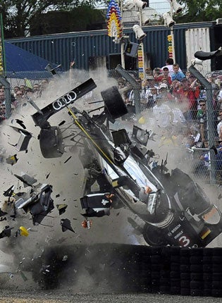 &#13;
McNish suffered a high-speed accident at Le Mans in 2011 &#13;