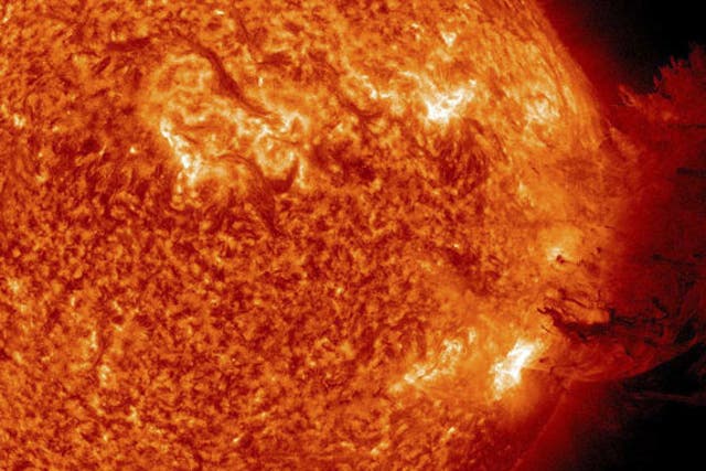 Related video: Nasa release images of flares bursting from sun's surface