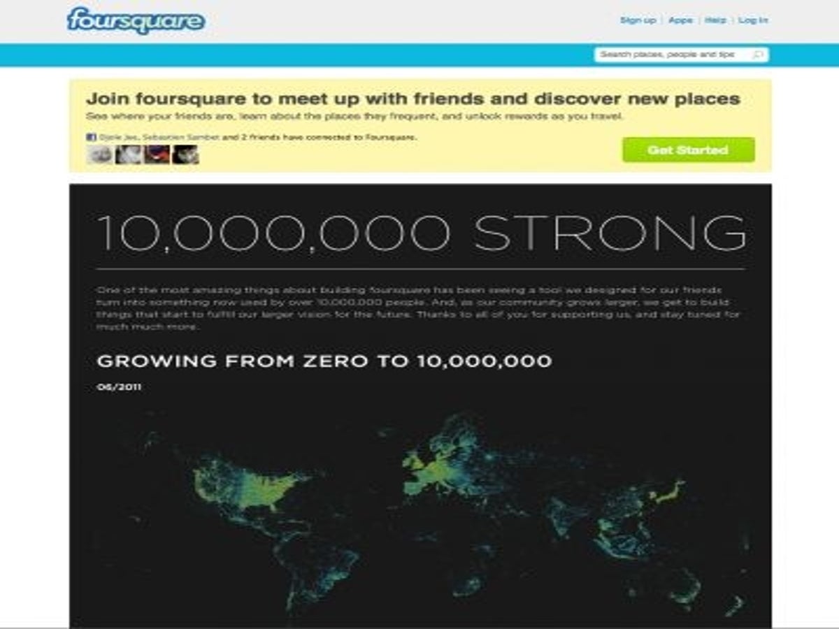 Foursquare Tops Ten Million Members