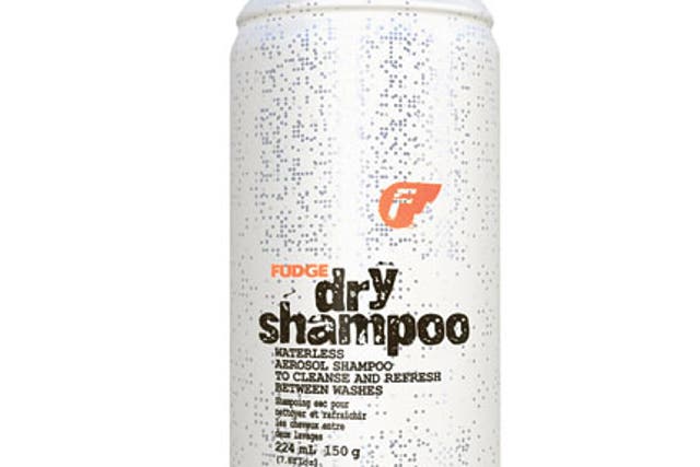 (1). FUDGE DRY SHAMPOO<br/>
Fudge shampoo is for all us festival poseurs who can't bear to have dirty hair, even if we are caked in mud. Just spritz, leave for two minutes and say hello to bouncy clean hair.<br/>
£8.64, bathandunwind.com