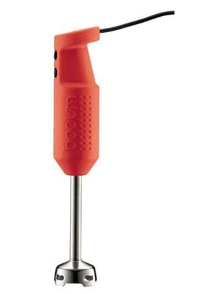 BISTRO:<br/> Comfortable in the hand and with easy to attach whisk, beater and knife attachments, Bodum's Bistro stick blender is a great all-rounder. £59.99, bodum.co.uk