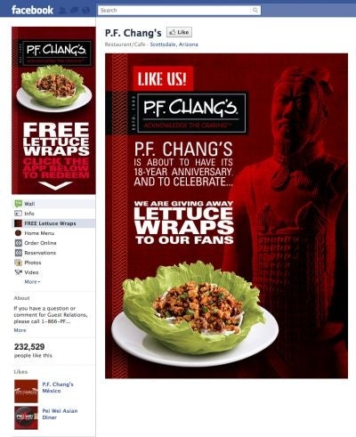 Pf chang's on sale promo code