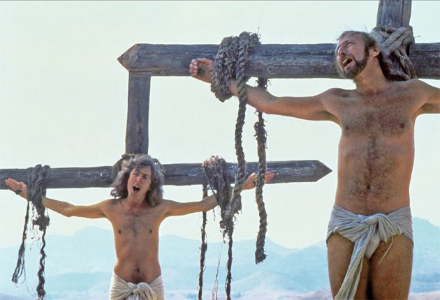 Well executed: Eric Idle and Graham Chapman deliver a popular slice of optimism in ‘Monty Python’s Life of Brian’