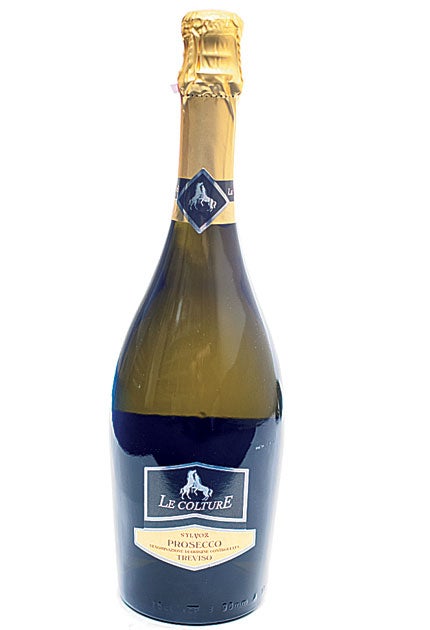 (1). Sylvoz Prosecco DOC Treviso Le Colture Brut NV<br/>

This family-run winery in Italy's Veneto region, produces some top-notch sparklers. It's not always worth paying for the DOC stamp, but in this case it just might be. Creamy with delicate floral no