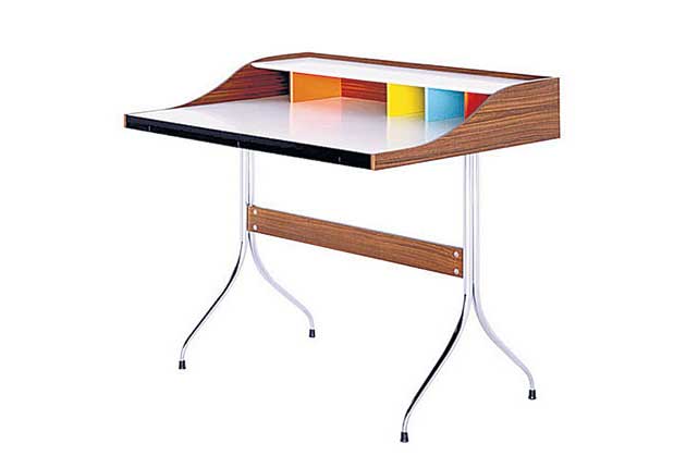 GEORGE NELSON QUADERNA:<br/> George Nelson's walnut and chrome desk looks as fresh, dainty and attractive now as it did when he first created it back in 1958. A fantastic, if fantastically expensive, desk.<br/>  £2,811, utilitydesign.co.uk