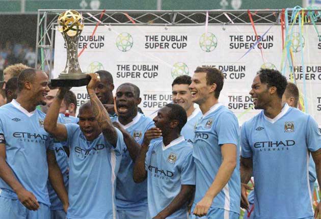 Manchester City won the Dublin Super Cup with a 3-0 win over Internazionale