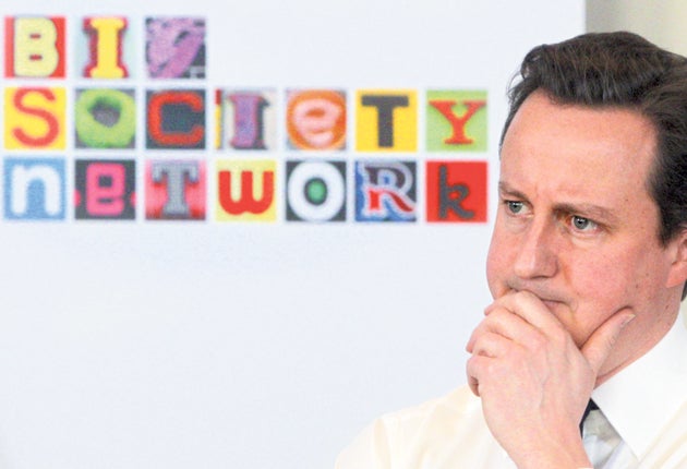 Prime Minister David Cameron has said the Big Society initiative would get all his 'passion'
