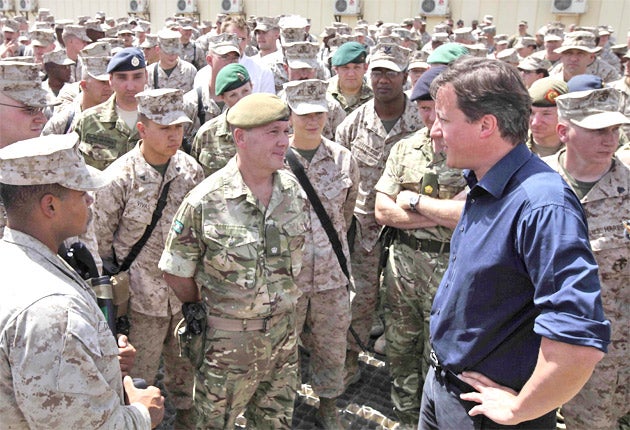 The Prime Minister visits British troops on a trip to Afghanistan last month