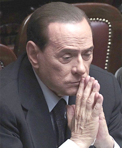 Silvio Berlusconi addresses the Italian parliament on the state of the economy