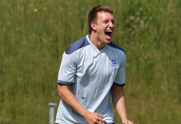 Manchester United's Phil Jones caught the eye with his England Under-21 form