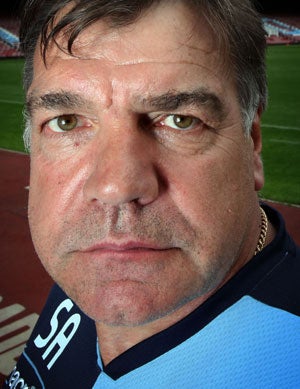 Sam Allardyce at West Ham United's Upton Park stadium. 'People will
always question you in this job, but I have the answers'