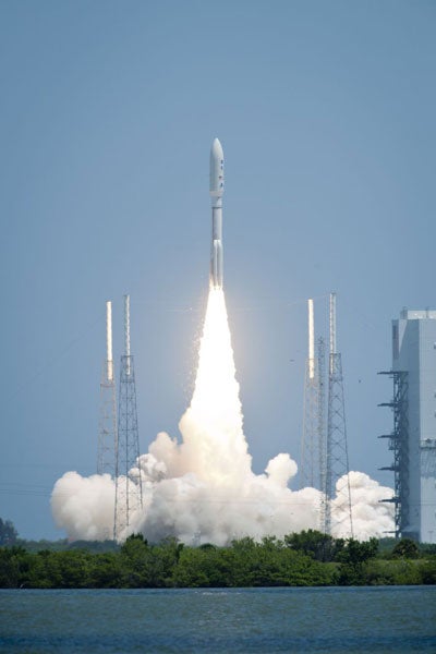 Juno blasted off aboard an unmanned rocket today from Cape Canaveral