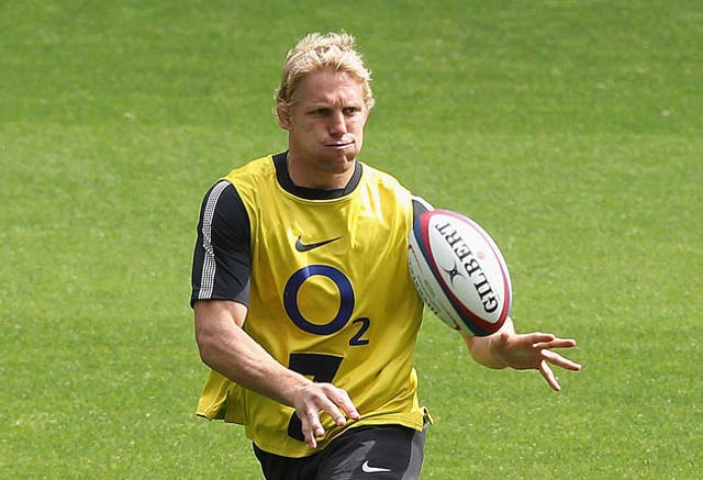 Lewis Moody tries to impress during training yesterday for England's match with Wales today