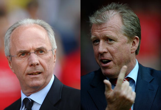 Sven Goran Eriksson (left) will take charge of Leicester City this season and Steve McClaren (right) will be looking for promotion with Nottingham Forest