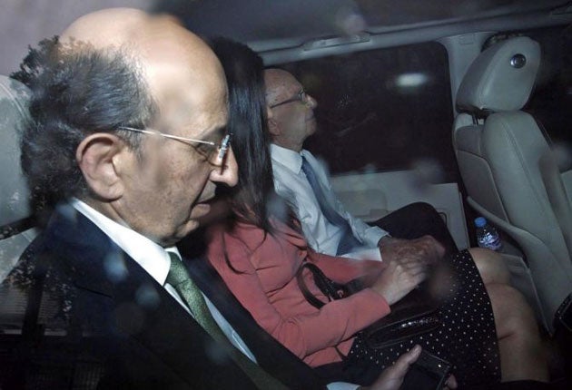 Rupert Murdoch with Joel Klein, former head of New York's education board, who is in the UK to investigate hacking