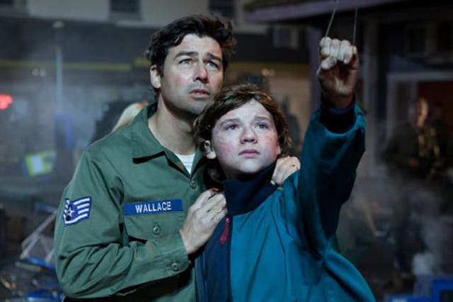 Kyle Chandler, left, and Joel Courtney in the Spielberg homage Super 8