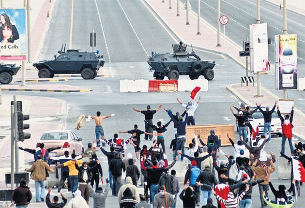 When two tribes go to war: anti-government protesters in Manama, Bahrain earlier this year