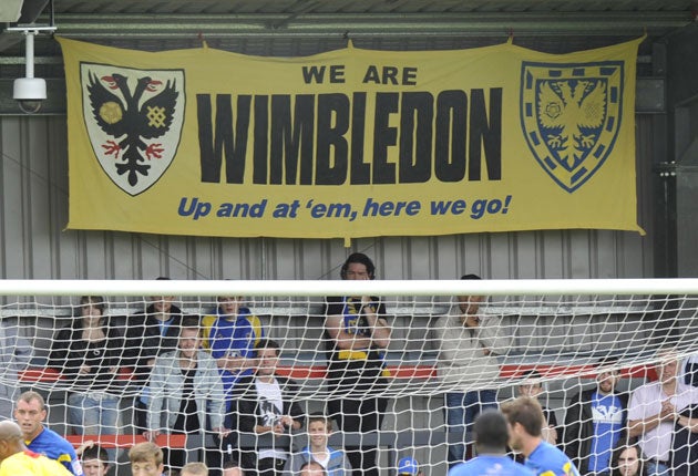 Wimbledon supporters never accepted the decision to relocate their club to Milton Keynes and instead launched their own team, which is now playing in League Two