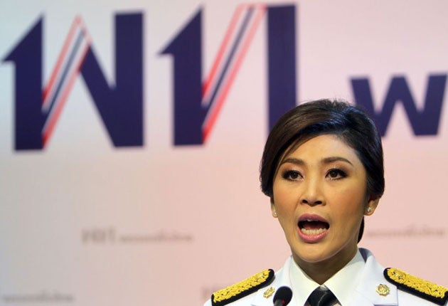Thailand's first female Prime Minister Yingluck Shinawatra