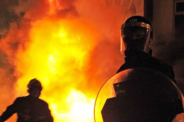 Riots spread across London for the third night in a row last night