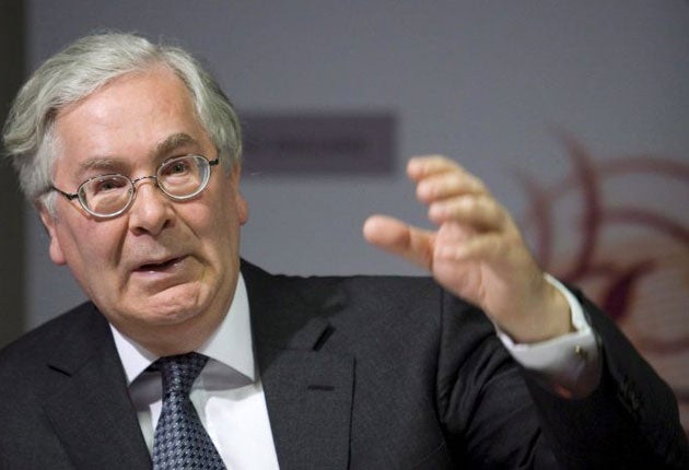 Sir Mervyn King blamed concerns over indebtedness in the eurozone and disappointing growth and fiscal policy in the US for a sharp downturn in the market mood