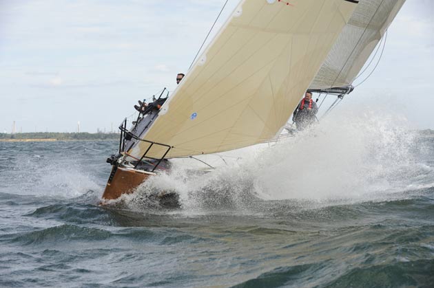 Vespucci's Black Sheep in IRC Class 1, powers upwind at Aberdeen Cowes Week
