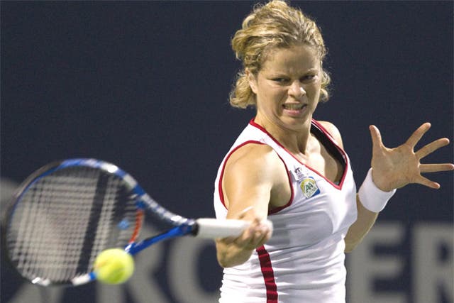 Belgium's Kim Clijsters has a stomach muscle injury