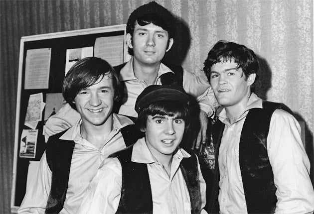 The Monkees in 1967: (from left) Peter Tork, Michael Nesmith, Davy Jones, Micky Dolenz