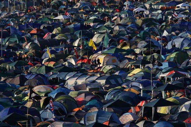Back to nature? Tents at Glastonbury, June 2011