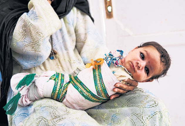 Newborn baby at the Gereshk hospital in Helmand province
