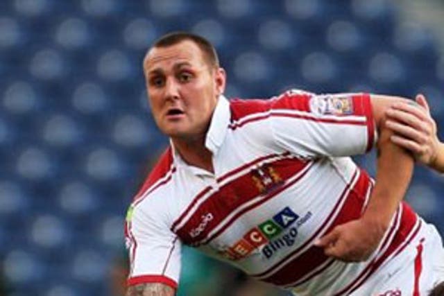 Gareth Hock: The Wigan forward is among those trying to seal his place in the side to play in the Challenge Cup final in a fortnight's time