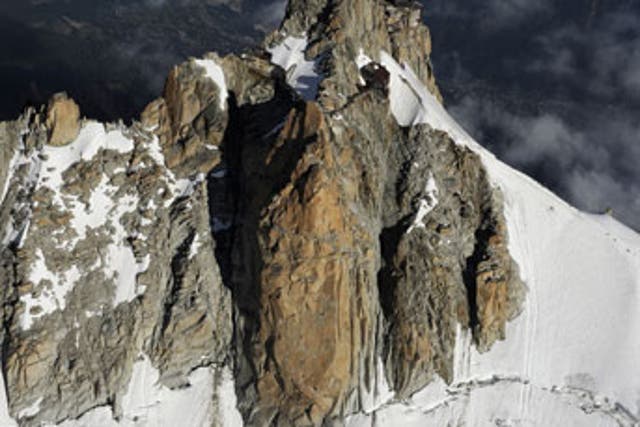 The Aiguille du Midi  located in the Mont-Blanc massif in the French Alps