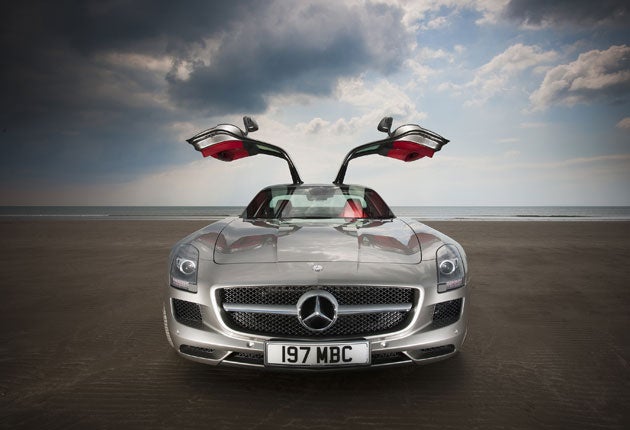 Old school: the Mercedes SLS incorporates the best of modern engineering with the raw fun of its illustrious predecessor