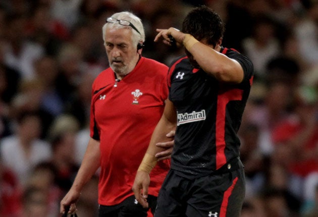 Wales centre Gavin Henson is injured