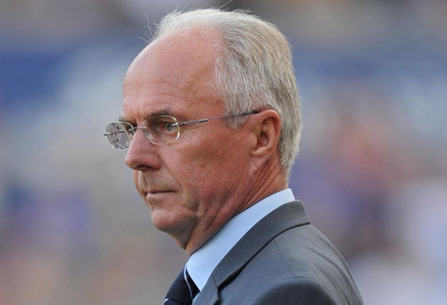 Sven-Goran Eriksson does not like what he sees